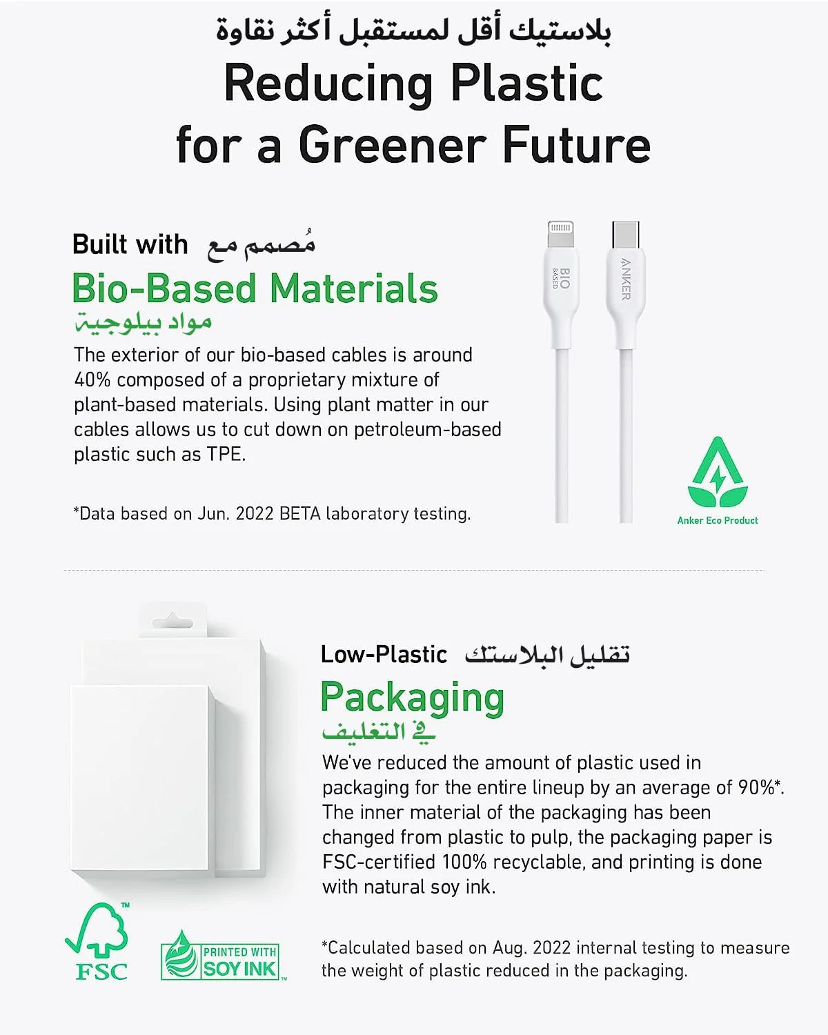 Anker Bio Based And Durable 542 USB-C to Lightning Cable 6ft | White - Image 5