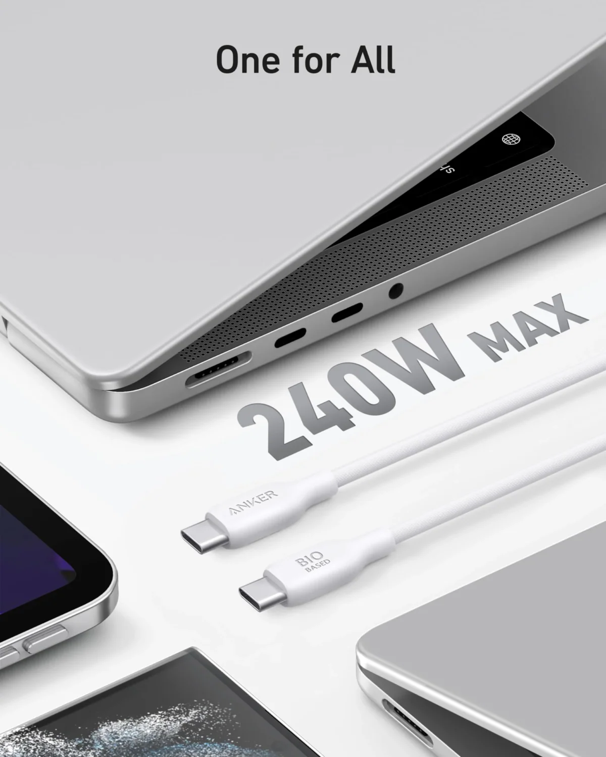 Anker 544 Cable Bio Based And Durable Usb-c To USB-C 6ft | White - Image 3