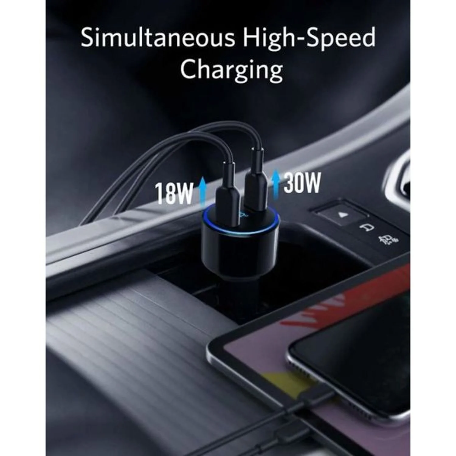Anker PowerDrive+ III Duo 30W PD + 18W USB-C Fast Car Charger - Image 3