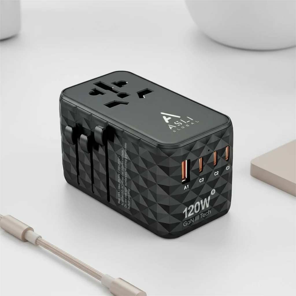 Asli Global GaN Pro Travel 120W Travel Adapter | Black - Image 6