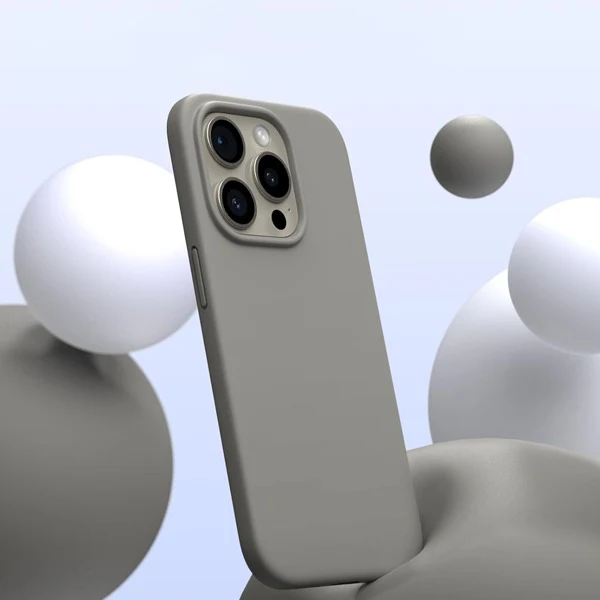 Asli Global iPhone 15 Pro Max Silicone Magsafe Cover | Gray - Image 6