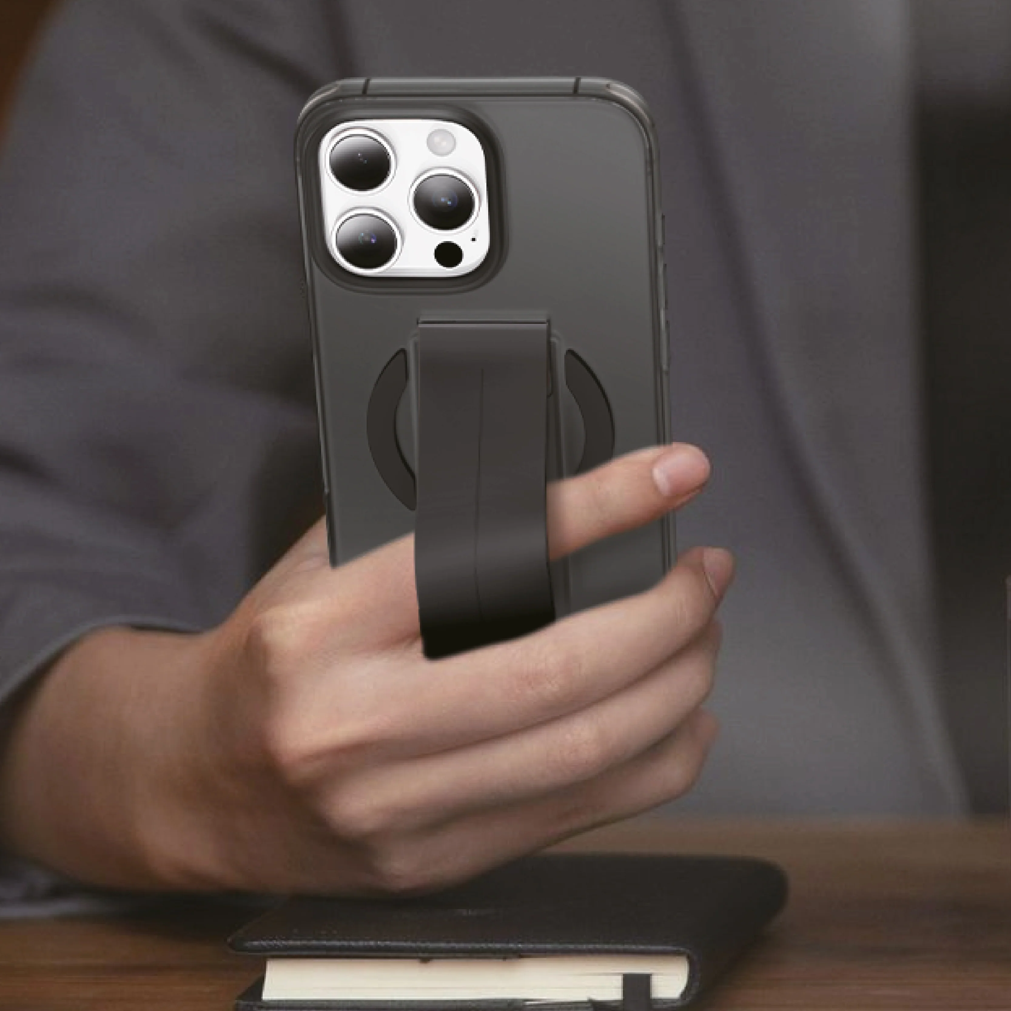 Asli Global Gravitas iPhone 15 Pro Max MagSilicone MagSafe With Flexible Grip Case |Black - Image 2
