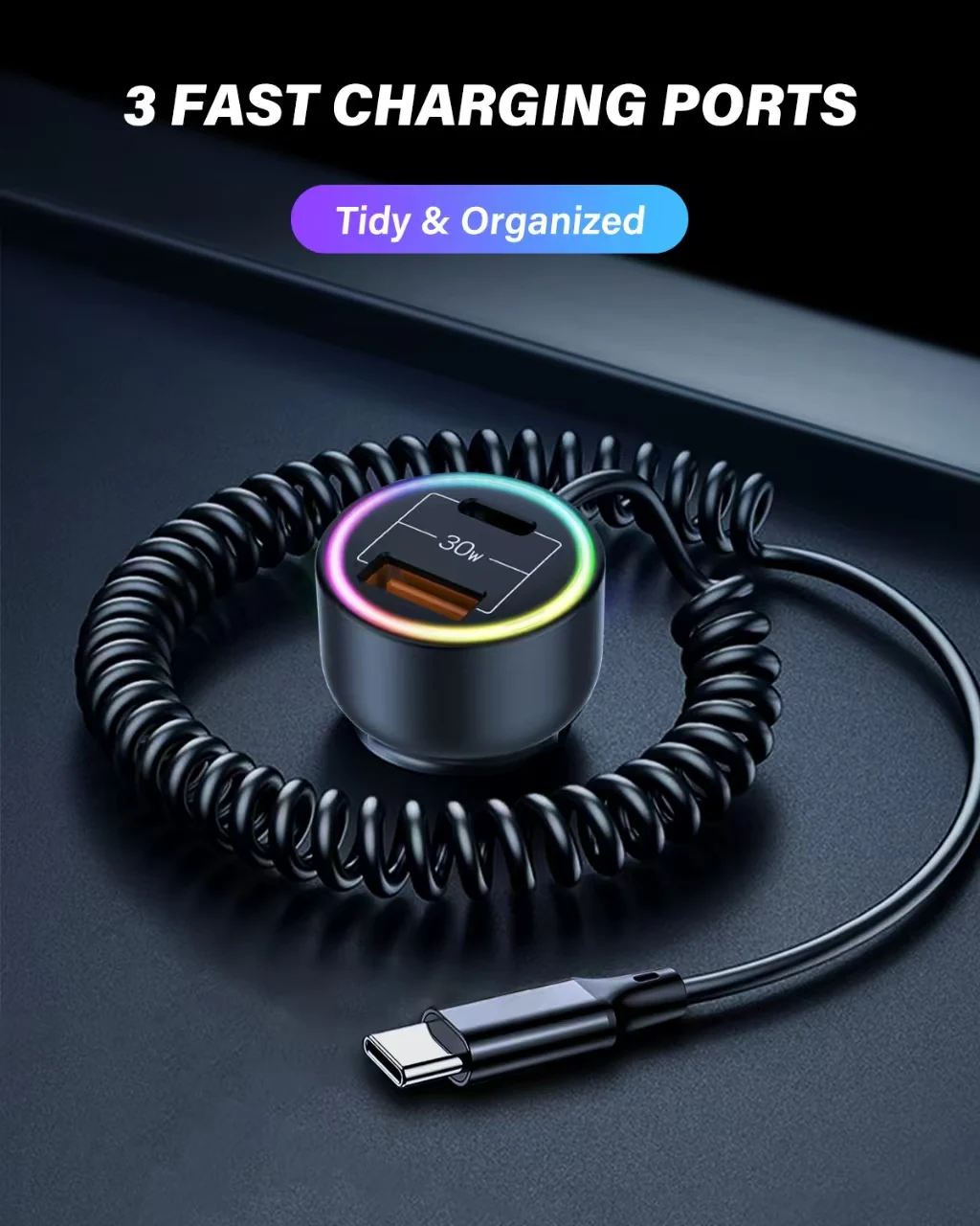Asli Global Primuscharge X Dual Port Transparent Car Charger 60W With PD & QC3.0 - Image 3