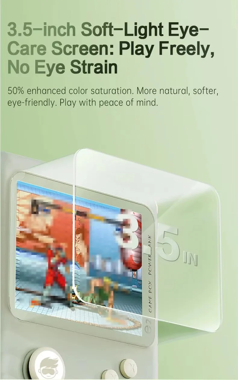 Retro Game Console - 3.5-inch IPS Screen, 6000mAh, 10000 Games | Light Green - Image 12