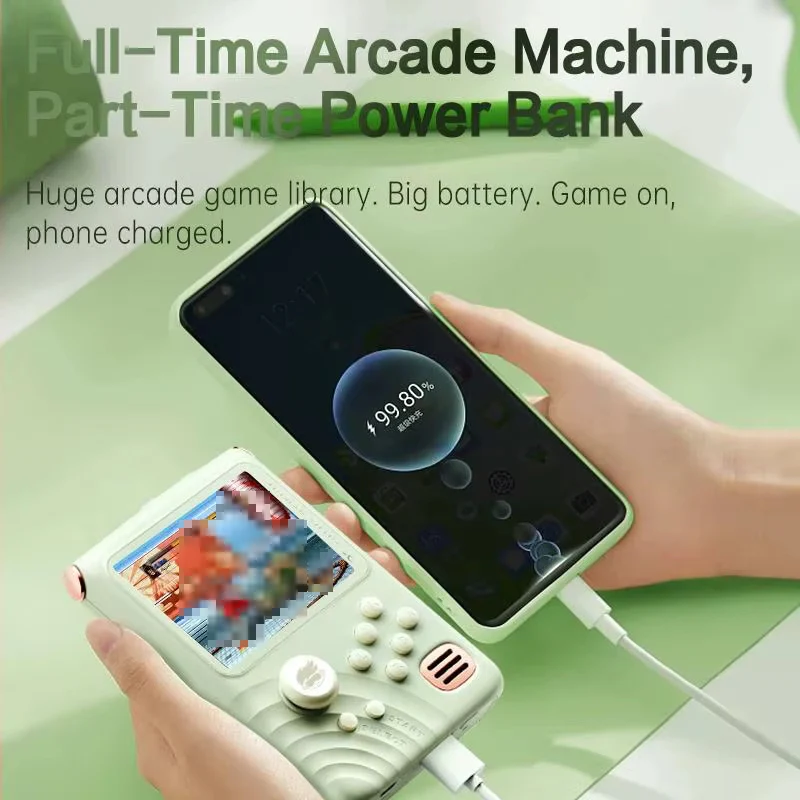 Retro Game Console - 3.5-inch IPS Screen, 6000mAh, 10000 Games | Light Green - Image 13