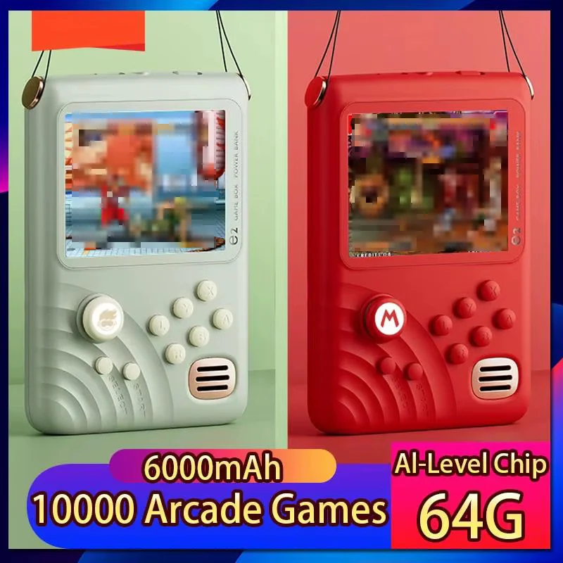 Retro Game Console - 3.5-inch IPS Screen, 6000mAh, 10000 Games | Light Green - Image 14