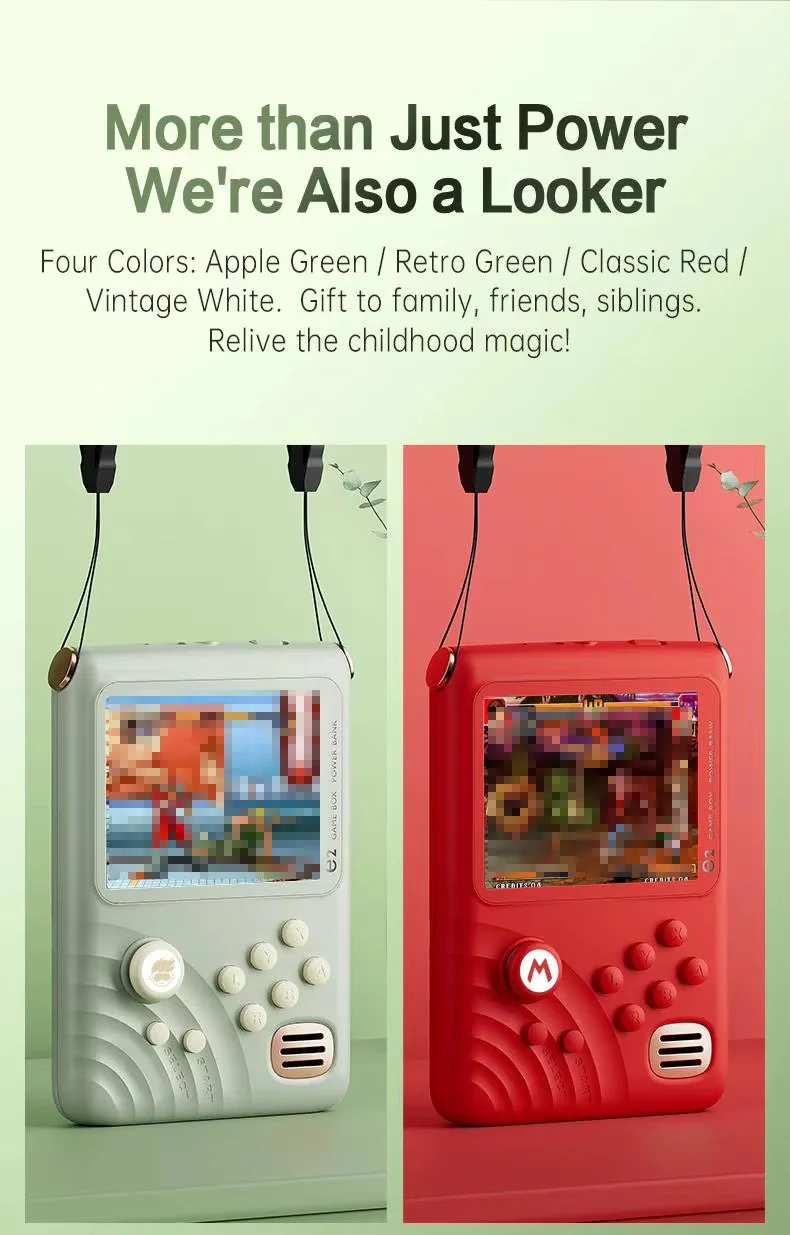 Retro Game Console - 3.5-inch IPS Screen, 6000mAh, 10000 Games | Light Green - Image 15