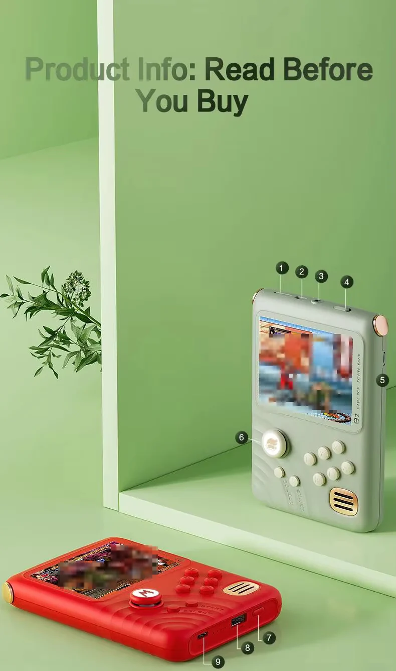 Retro Game Console - 3.5-inch IPS Screen, 6000mAh, 10000 Games | Light Green - Image 17