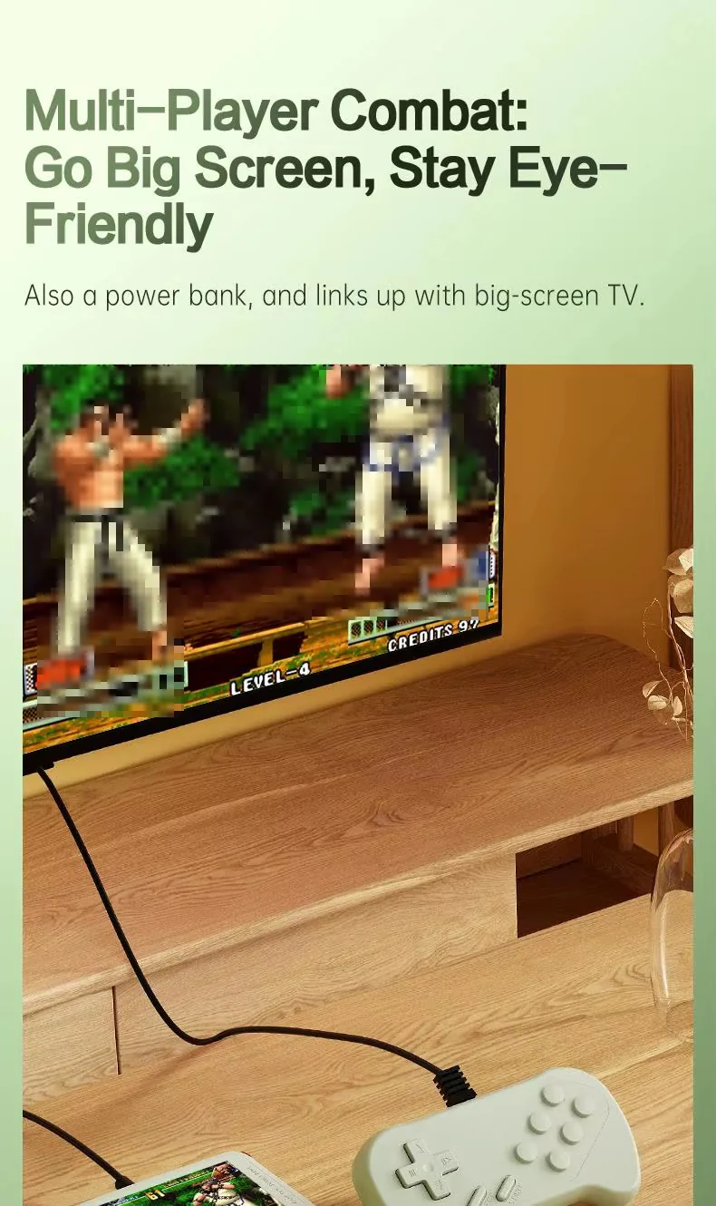 Retro Game Console - 3.5-inch IPS Screen, 6000mAh, 10000 Games | Light Green - Image 20