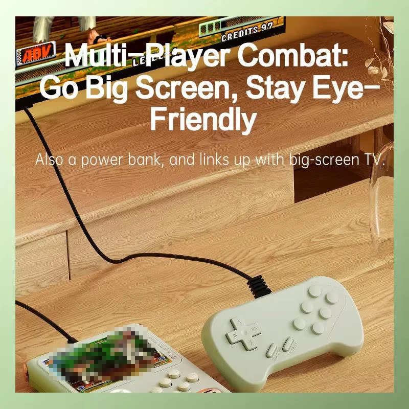 Retro Game Console - 3.5-inch IPS Screen, 6000mAh, 10000 Games | Light Green - Image 24