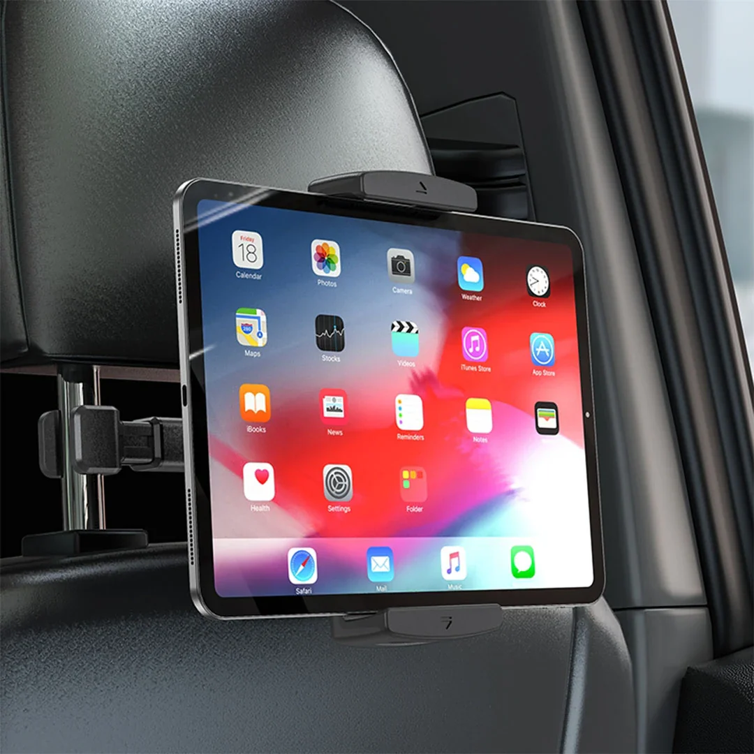 HOCO CA121 Adjustable Headrest Car Holder for Phone & Tablet - Black - Image 3