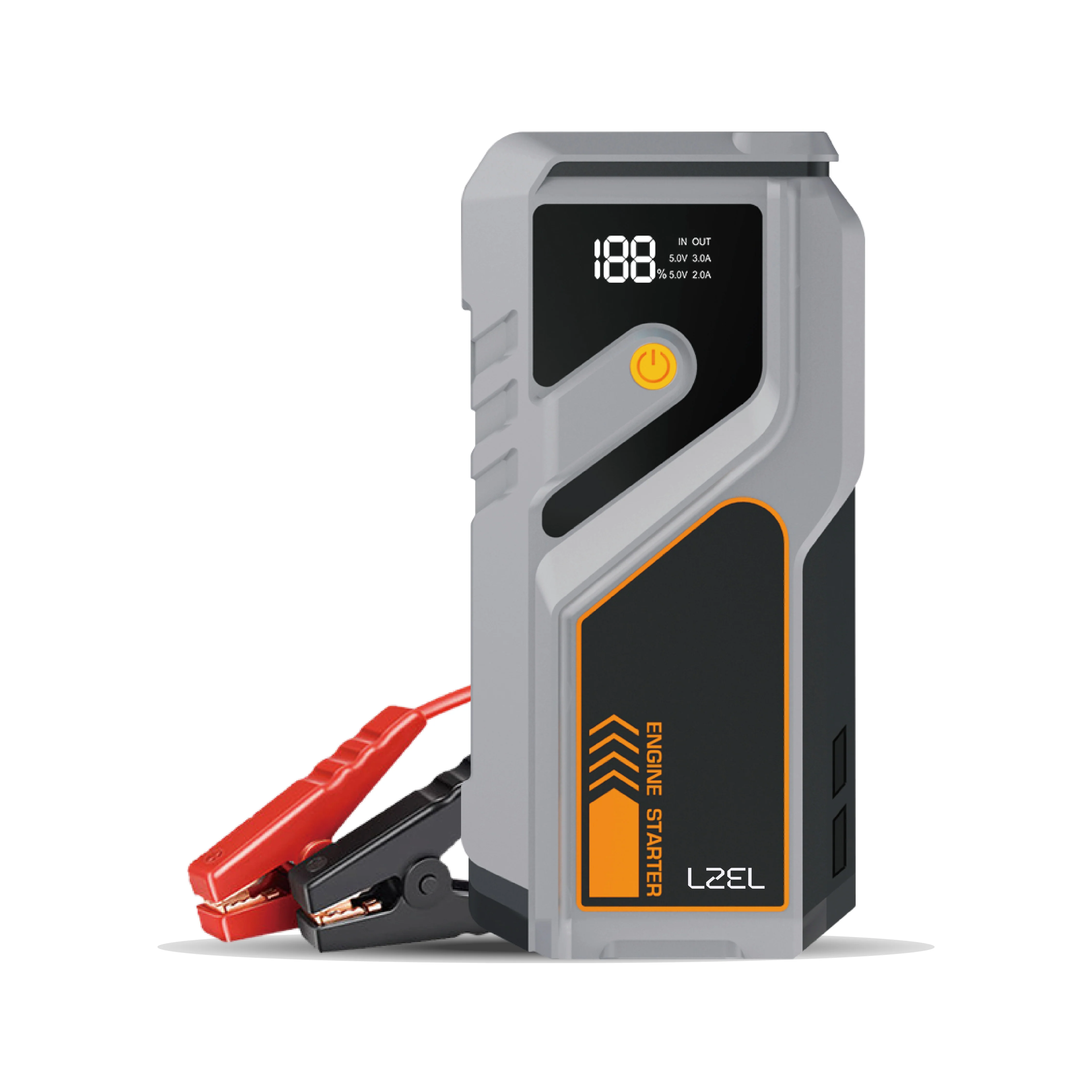LZEL EnergizeIgnite Air 12000mAh 12V Car Jump Starter with LED Flashlight | Gray/Black