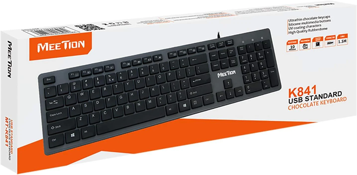 Meetion USB Standard Chocolate Keyboard - Image 6