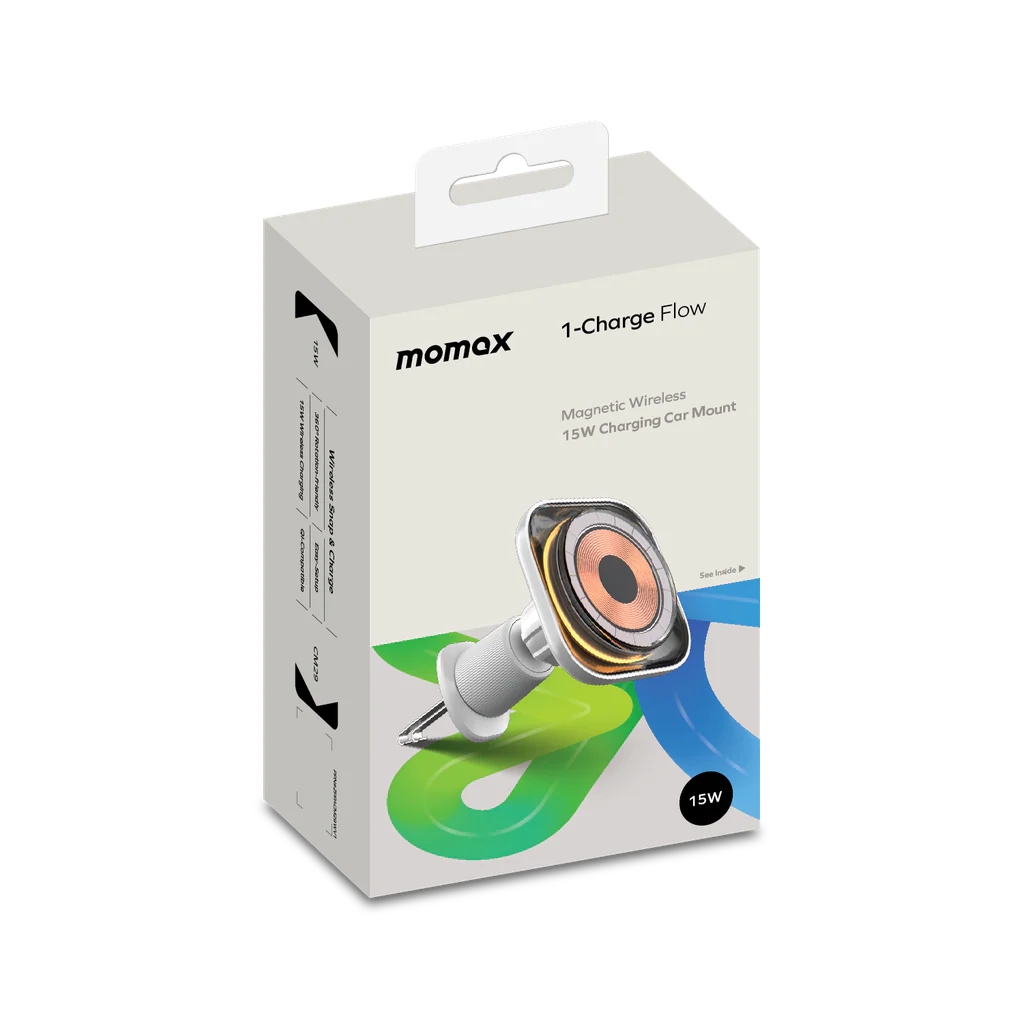 Momax 1-Charge Flow Magnetic Wireless Charging Car Mount - Image 6