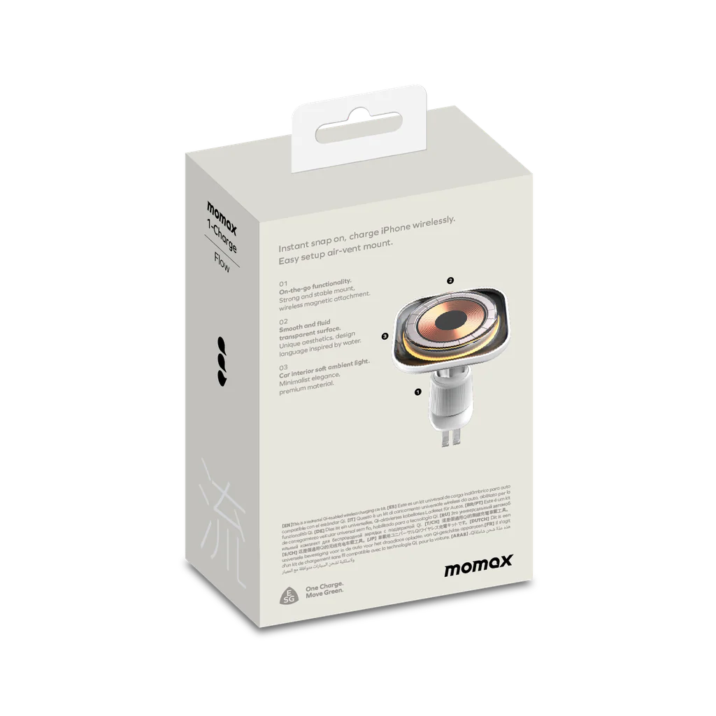 Momax 1-Charge Flow Magnetic Wireless Charging Car Mount - Image 7