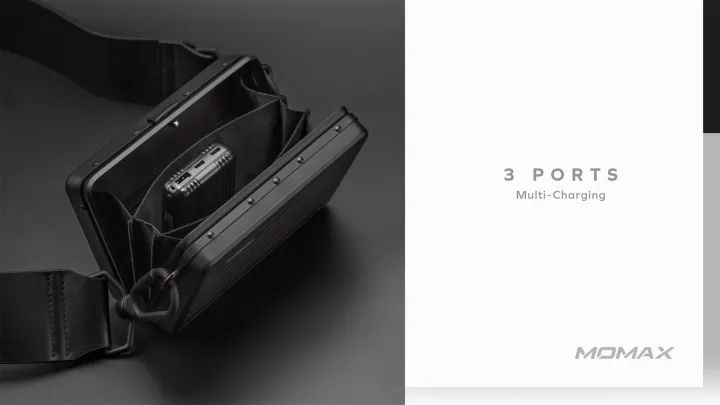 Momax Power Bank 10000 mAh  With Wireless Charging | Black - Image 4
