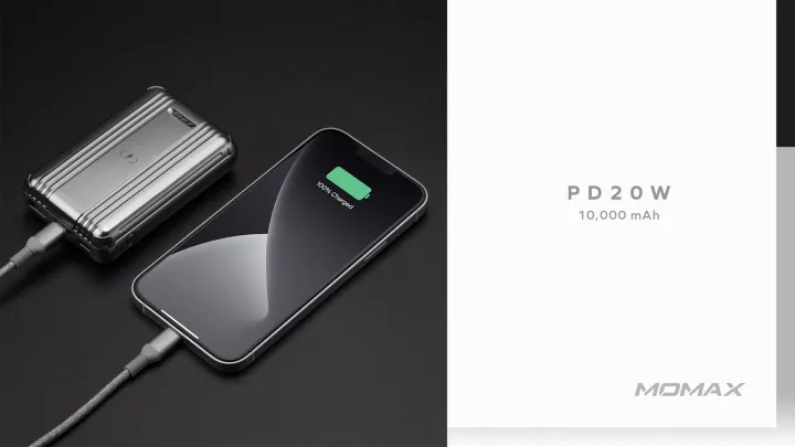 Momax Power Bank 10000 mAh  With Wireless Charging | Black - Image 5
