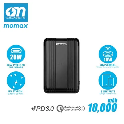 Momax Power Bank 10000 mAh  With Wireless Charging | Black - Image 7