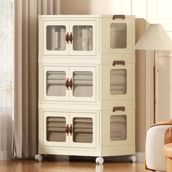 Multifunction eco-friendly storage organizer boxes plastic 3 drawer cabinet size 56*34*93cm - Image 2
