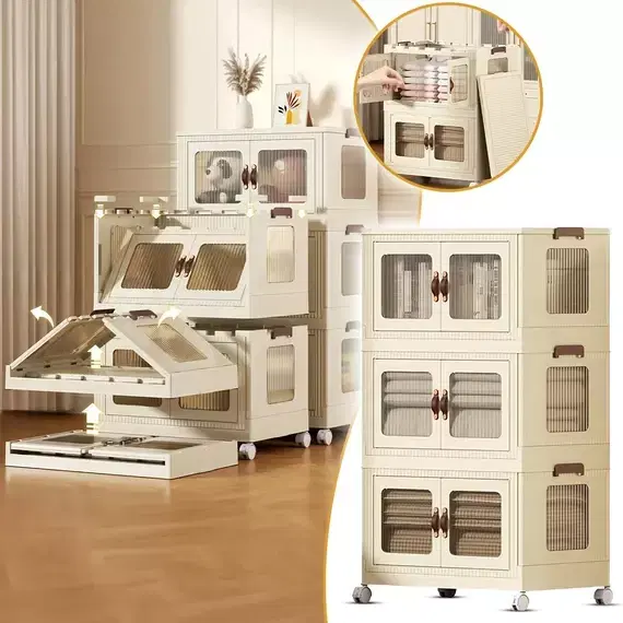 Multifunction eco-friendly storage organizer boxes plastic 3 drawer cabinet size 56*34*93cm - Image 3