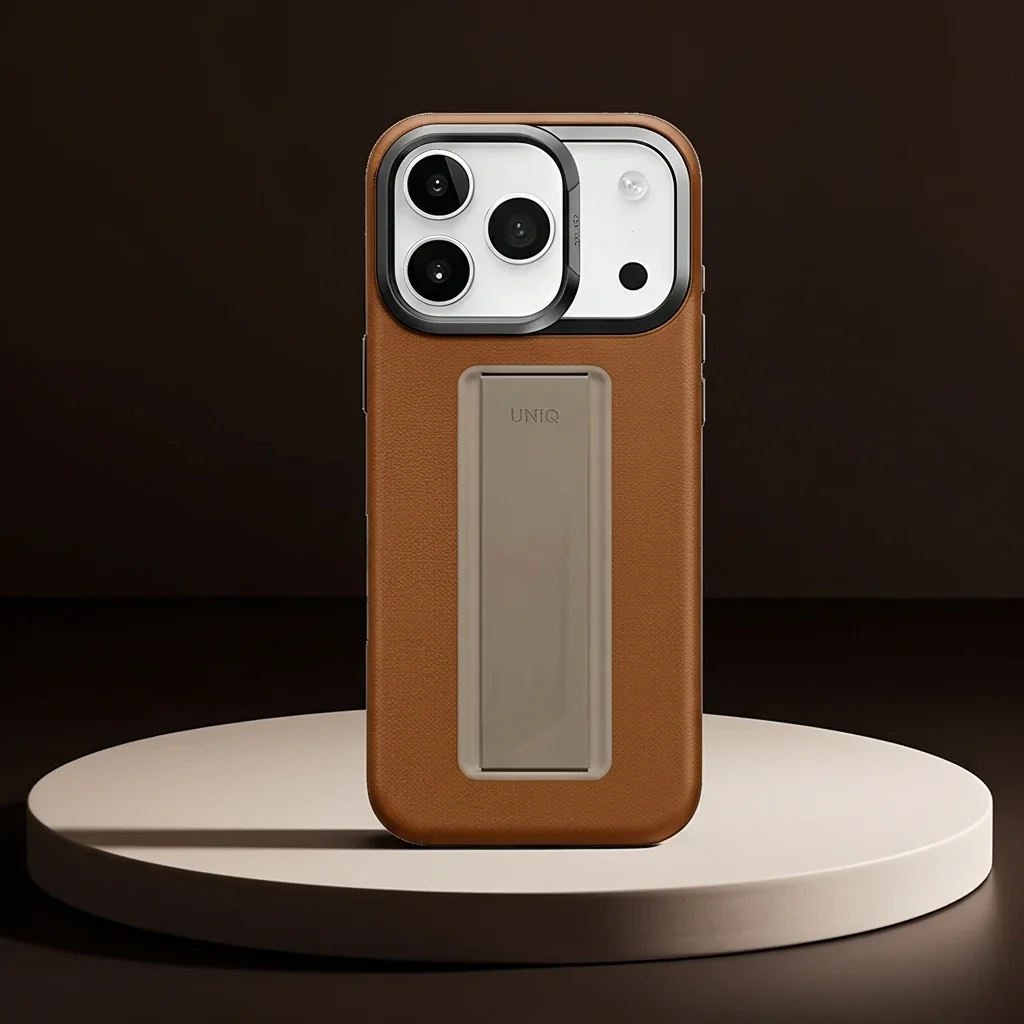 UNIQ Hybrid Heldro Pro MagClick Case with Camera Stand for iPhone 17 Pro | Caramel - Image 4