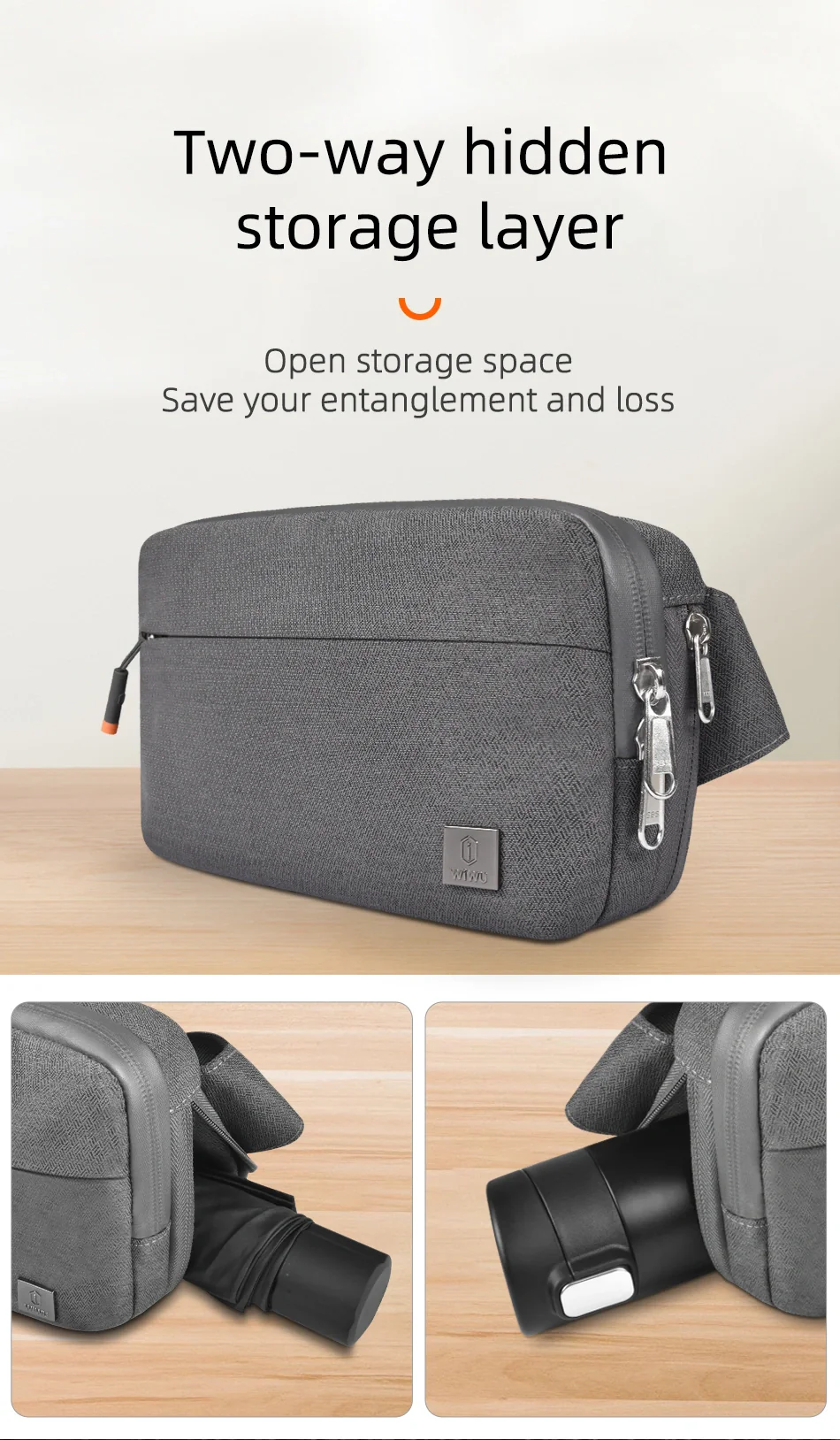 WiWU Alpha Crossbody Bag | Black - Image 9