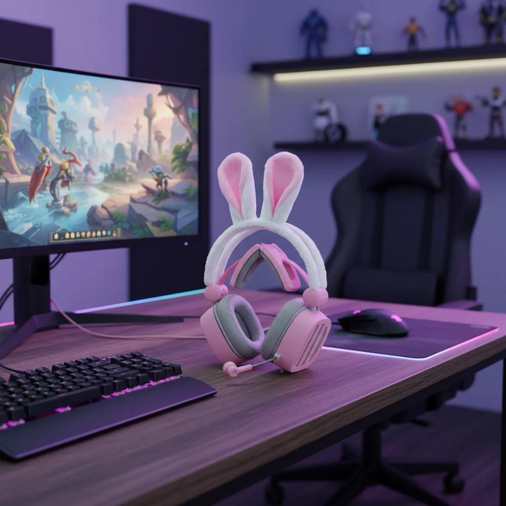 XIBERIA Gaming Headset with Rabbit Ear with 3.5mm - Image 10